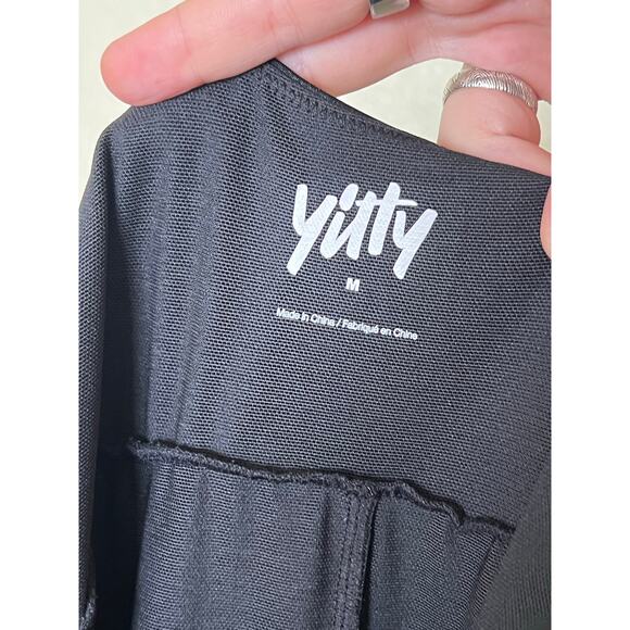 Yitty Black Catsuit Bedazzled Bodysuit Medium Full Length Onesie Rhinestone - Picture 8 of 9